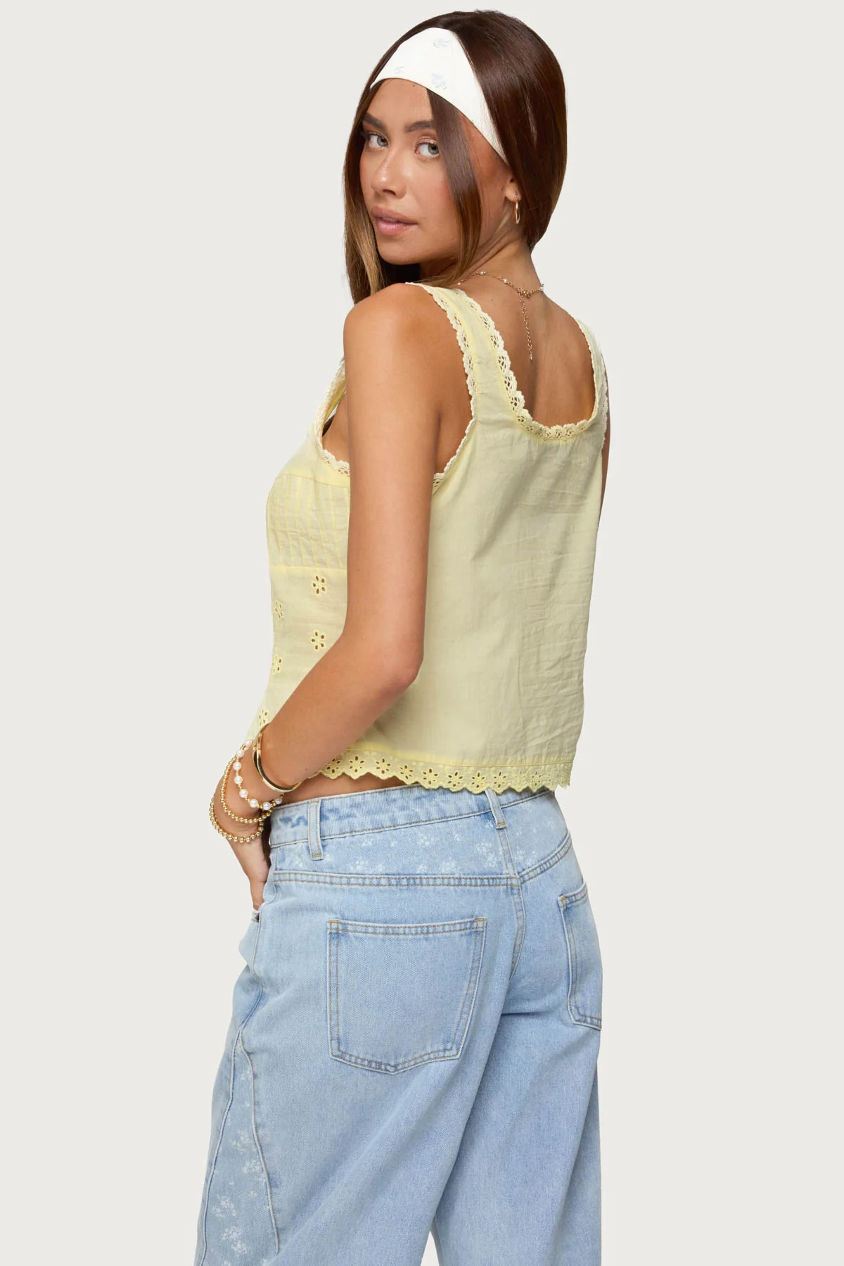 Fiore Eyelet Tie Front Top - Image 5