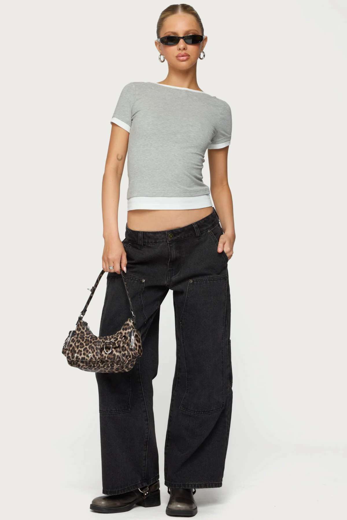 Petite Ayla Low Rise Baggy Carpenter Jeans