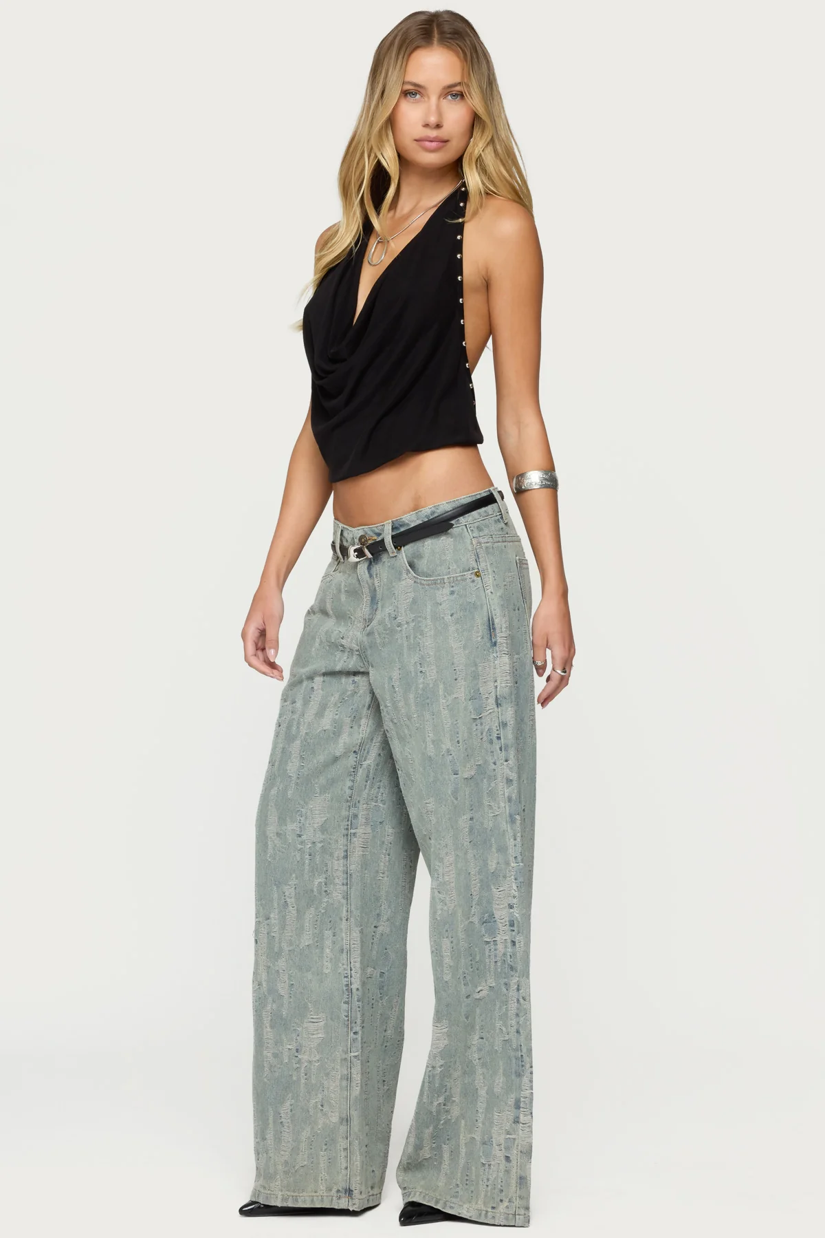 Blaze Distressed Low Rise Baggy Jeans - Image 3