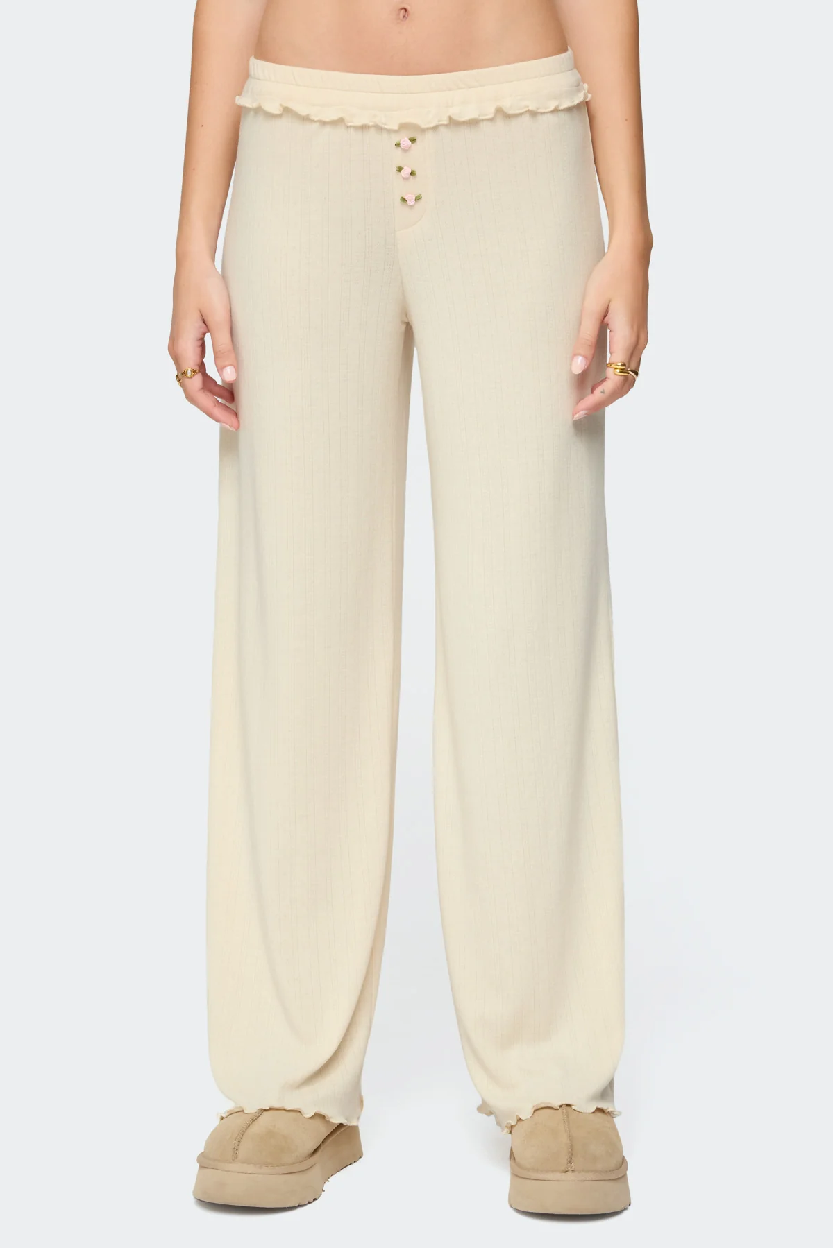 Posy Ruffle Pointelle Pants - Image 2