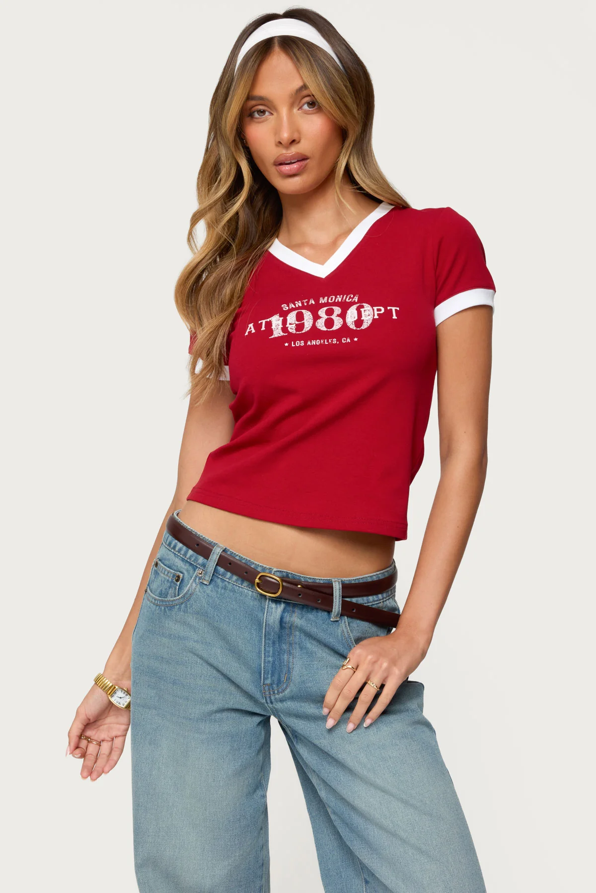 Santa Monica V Neck T Shirt - Image 3