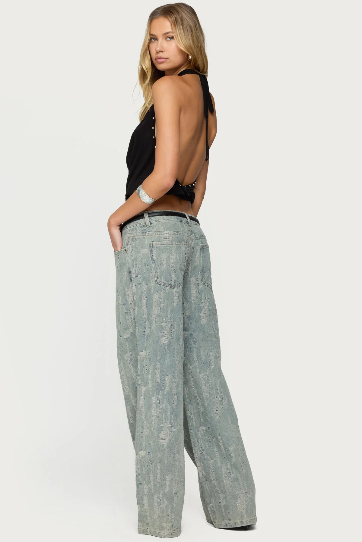 Irina Stud Cowl Neck Halter Top - Image 5