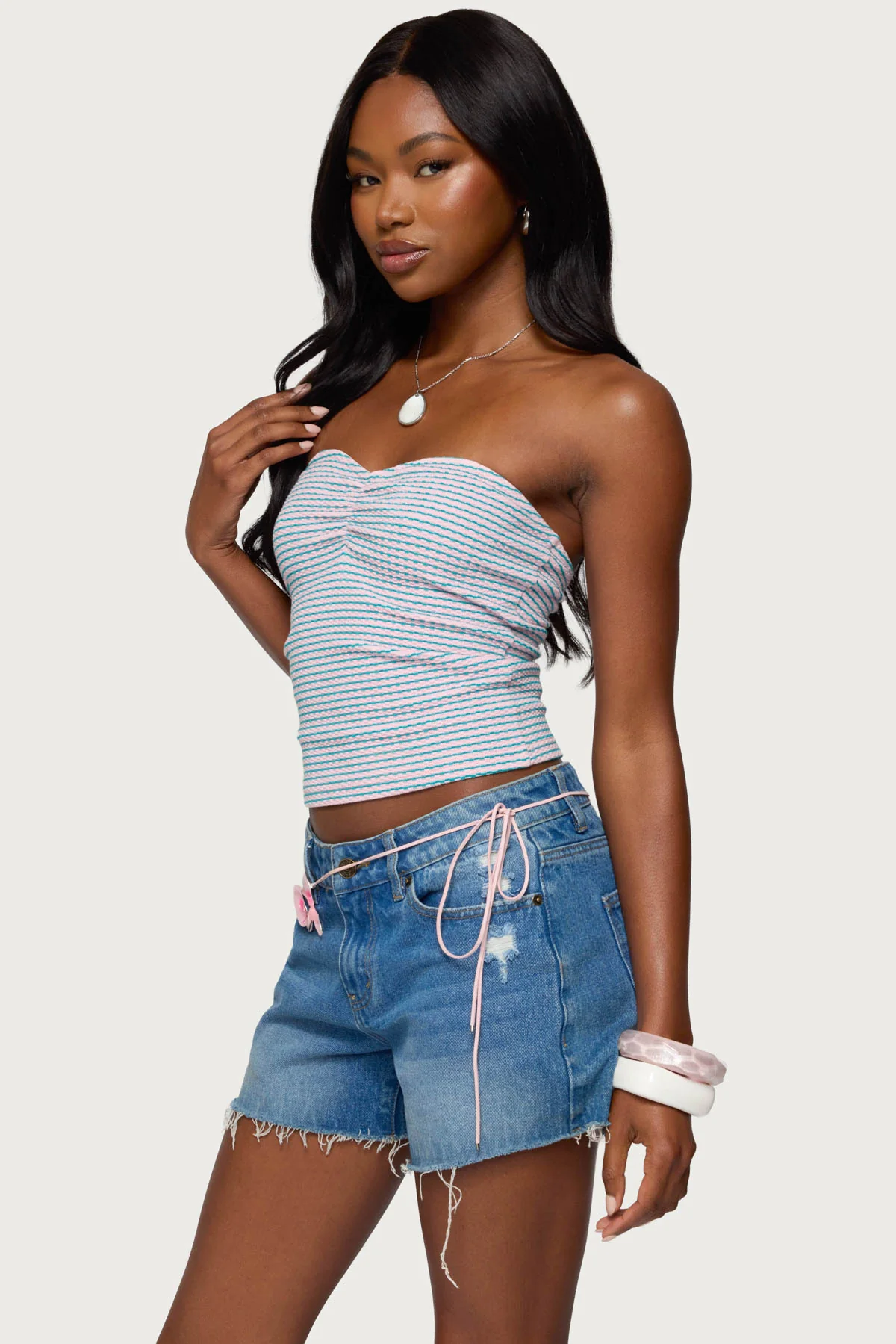 Veranda Textured Striped Tube Top - Image 3