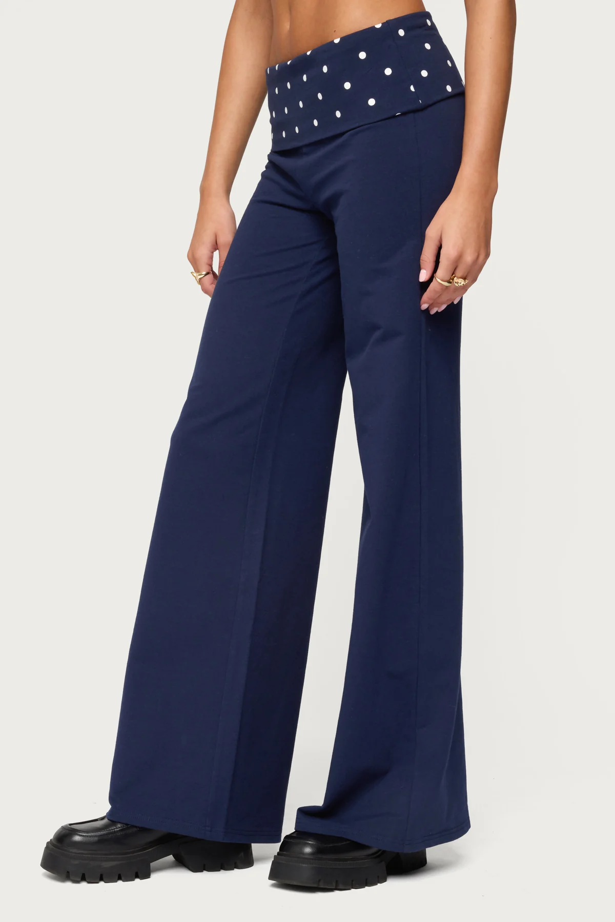 Reeva Polka Dot Foldover Pants - Image 4