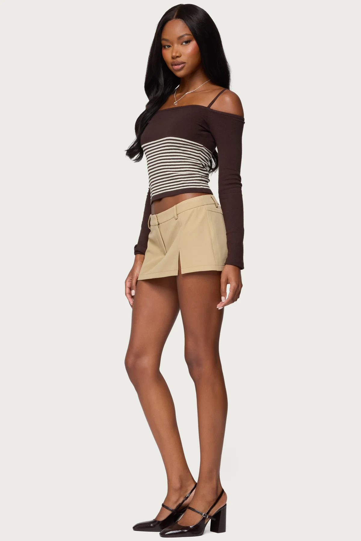 Darya Striped Off Shoulder Knit Top - Image 4