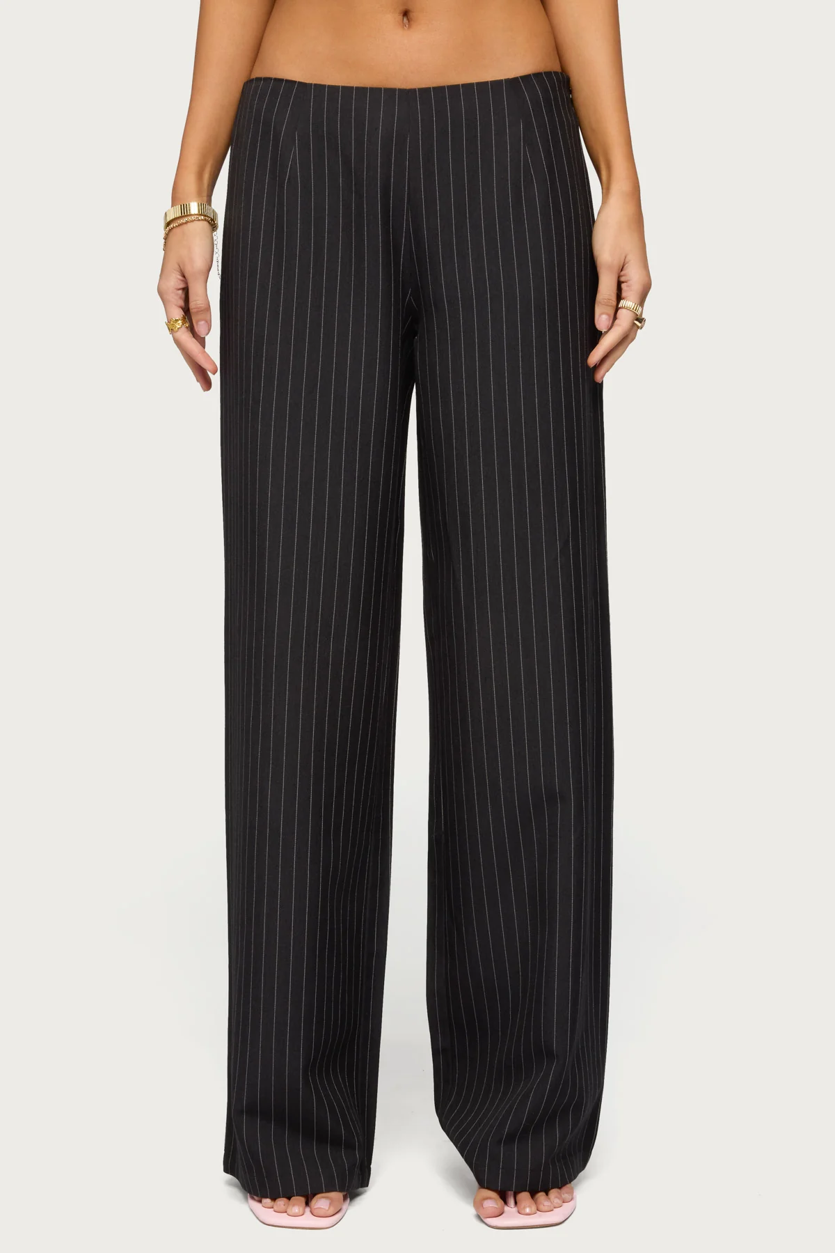 Kerie Pinstripe Low Rise Pants - Image 2