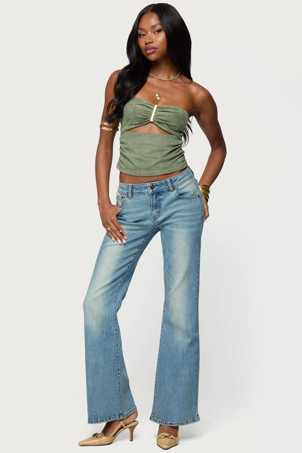 Jenni Washed Low Rise Flared Jeans - Image 5