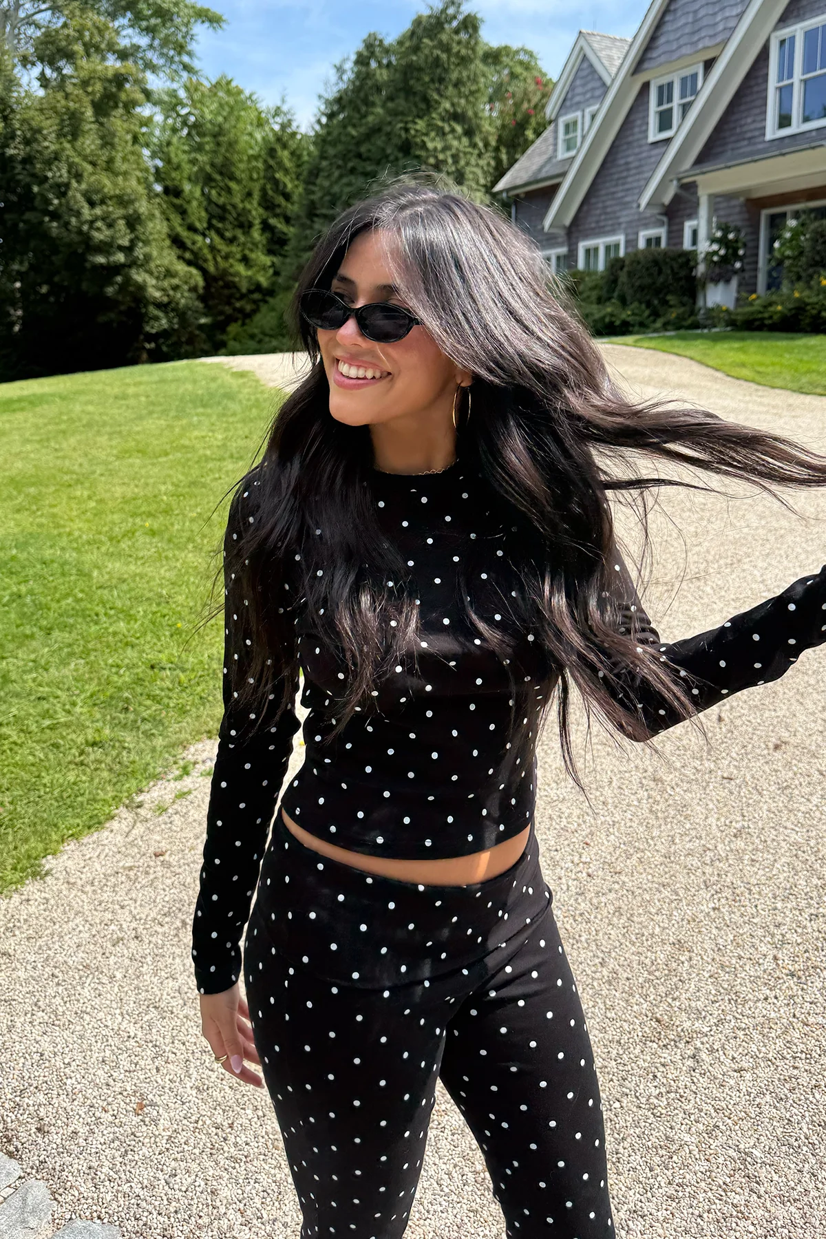 Daliya Polka Dot Long Sleeve Top - Image 7