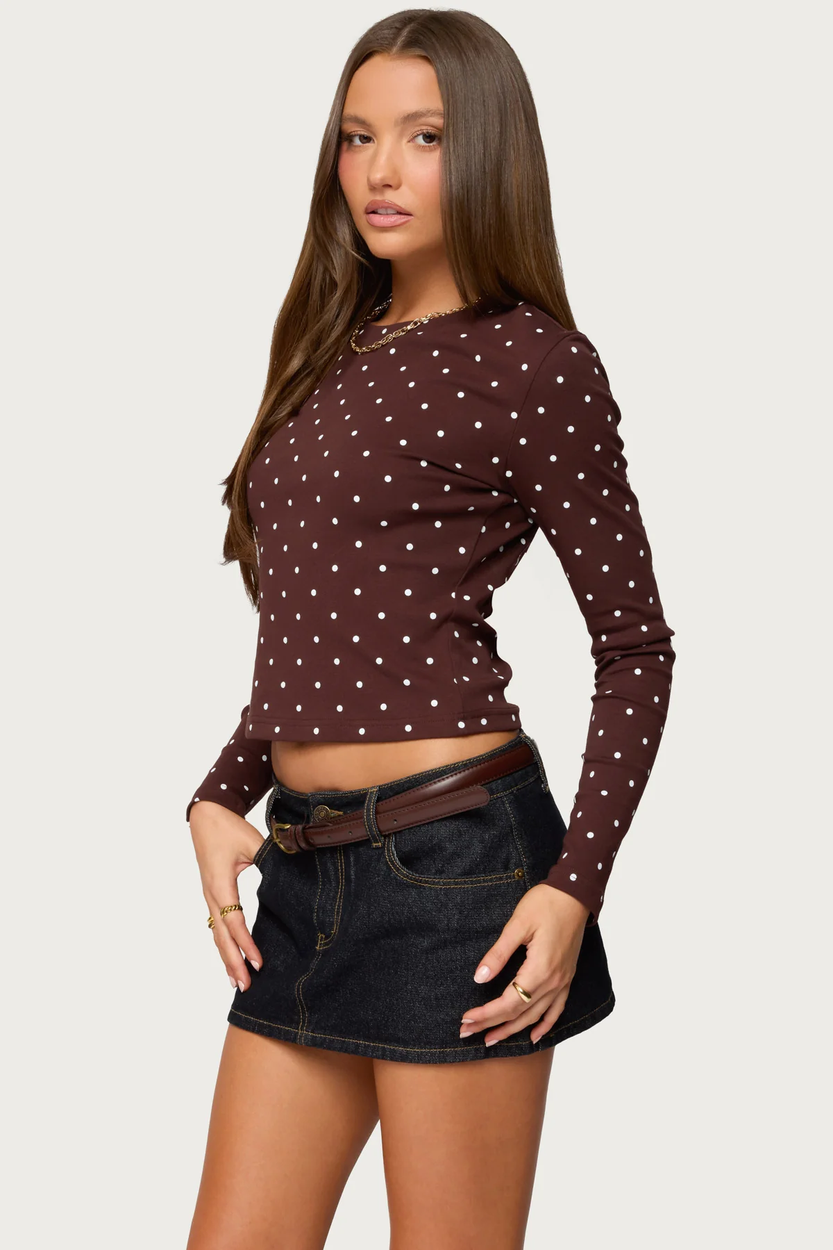 Daliya Polka Dot Long Sleeve Top - Image 4