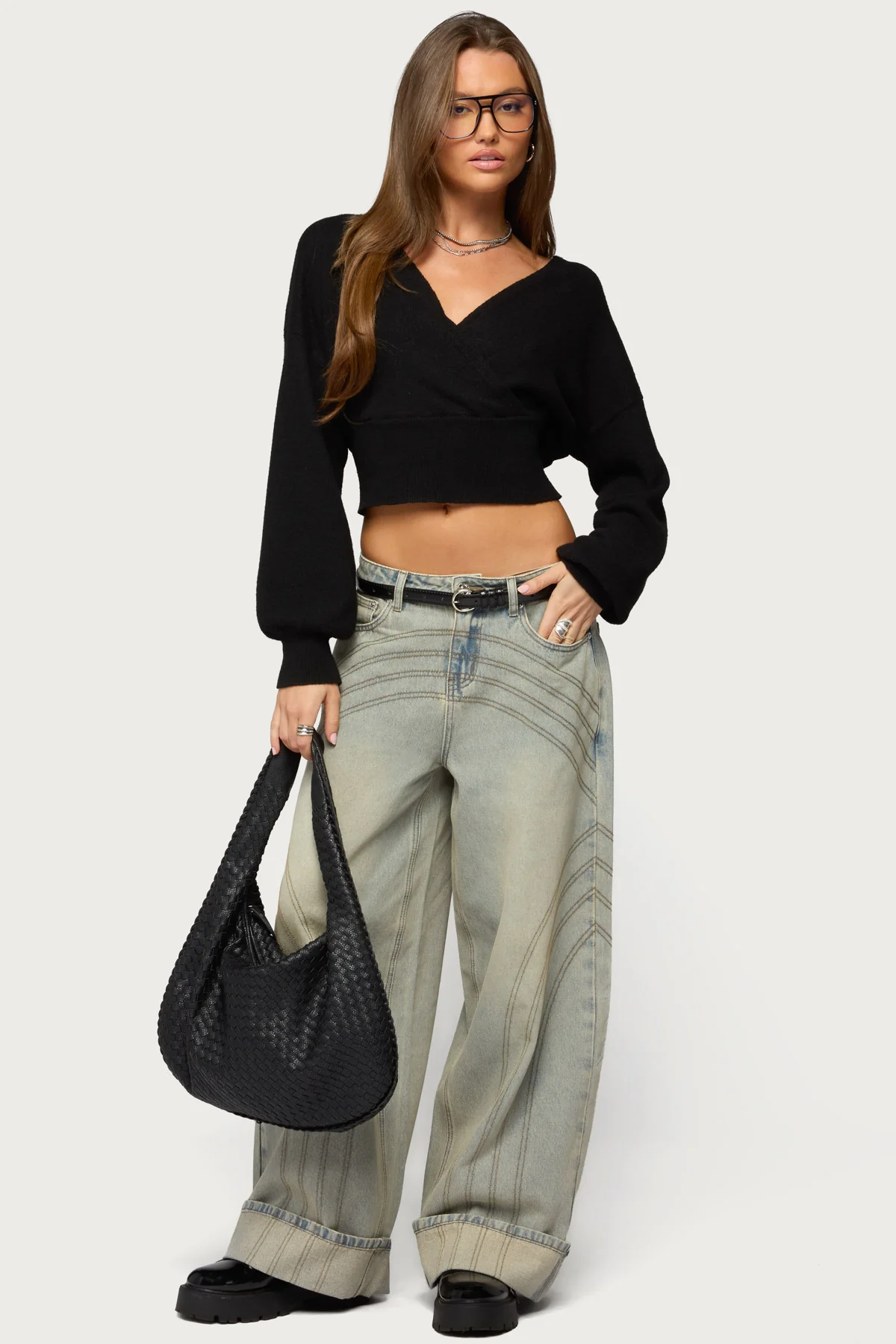Lillia V Neck Wrap Sweater - Image 5