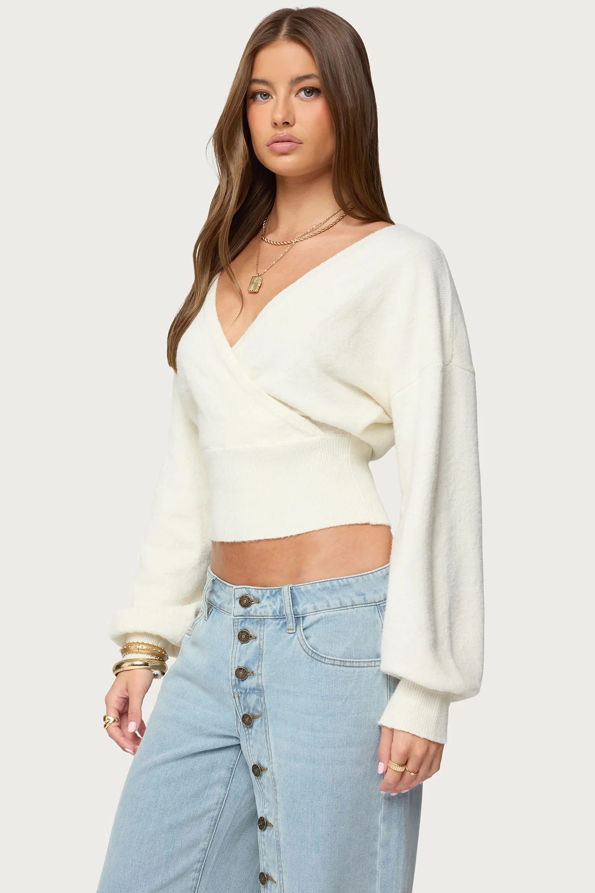 Lillia V Neck Wrap Sweater - Image 4