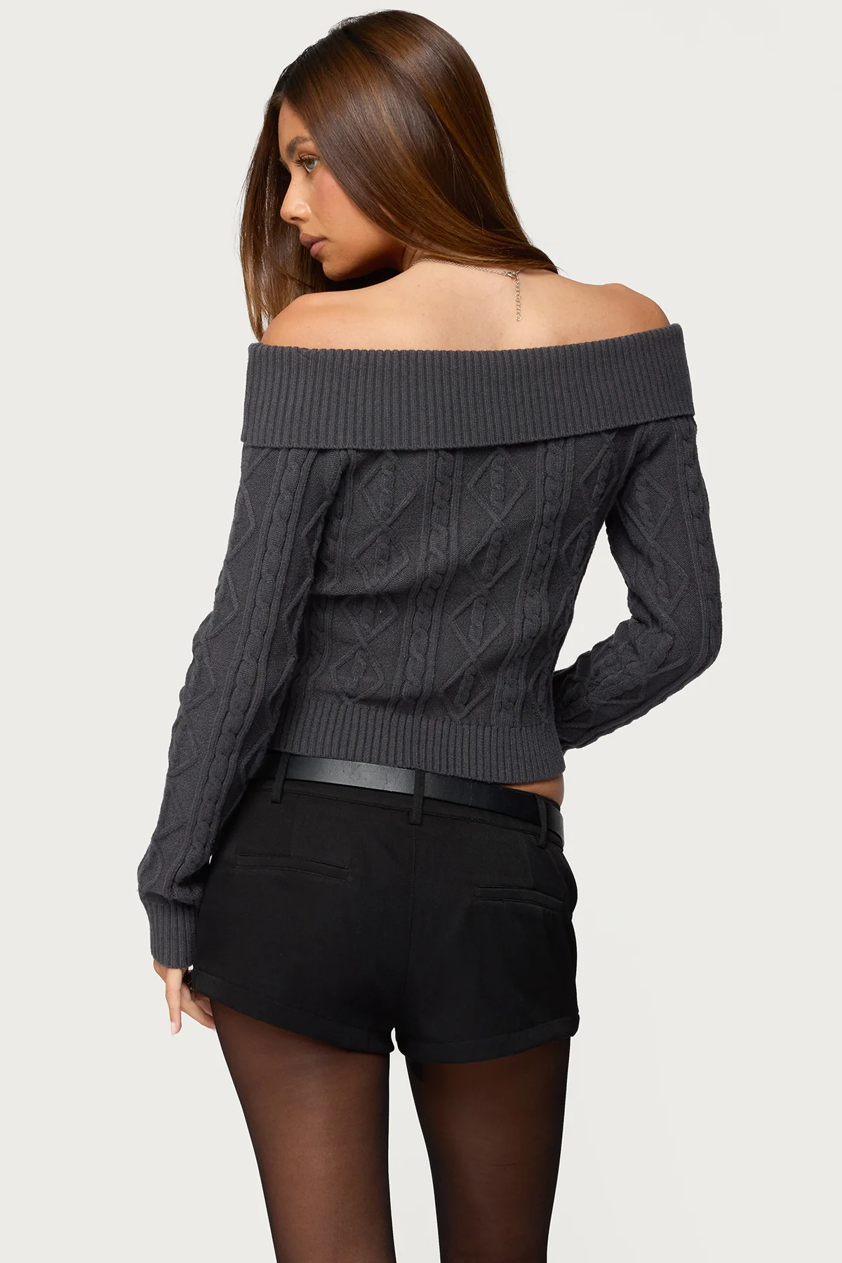Leta Off Shoulder Cable Knit Sweater - Image 4
