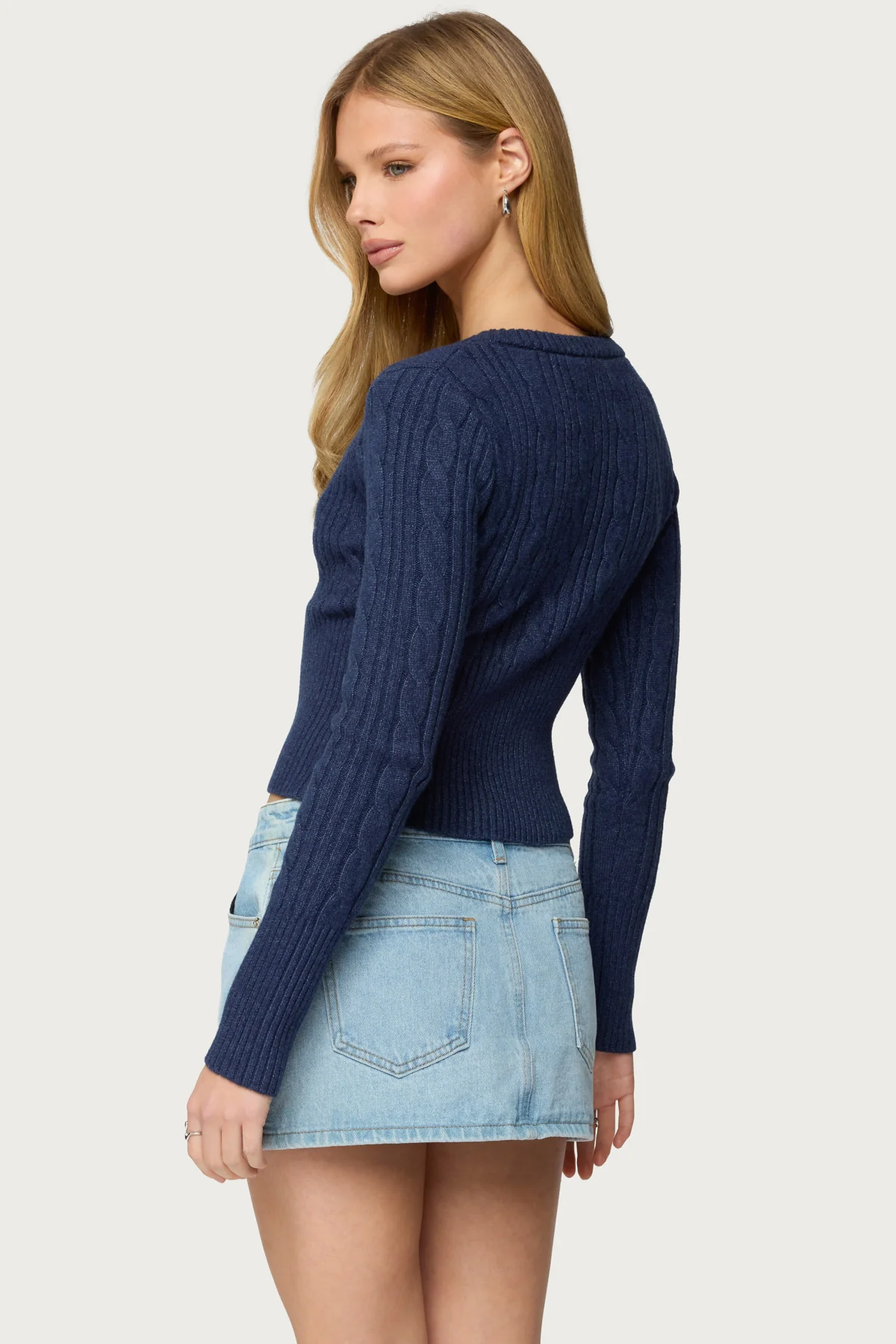 Hadliee Cable Knit Henley Top - Image 4