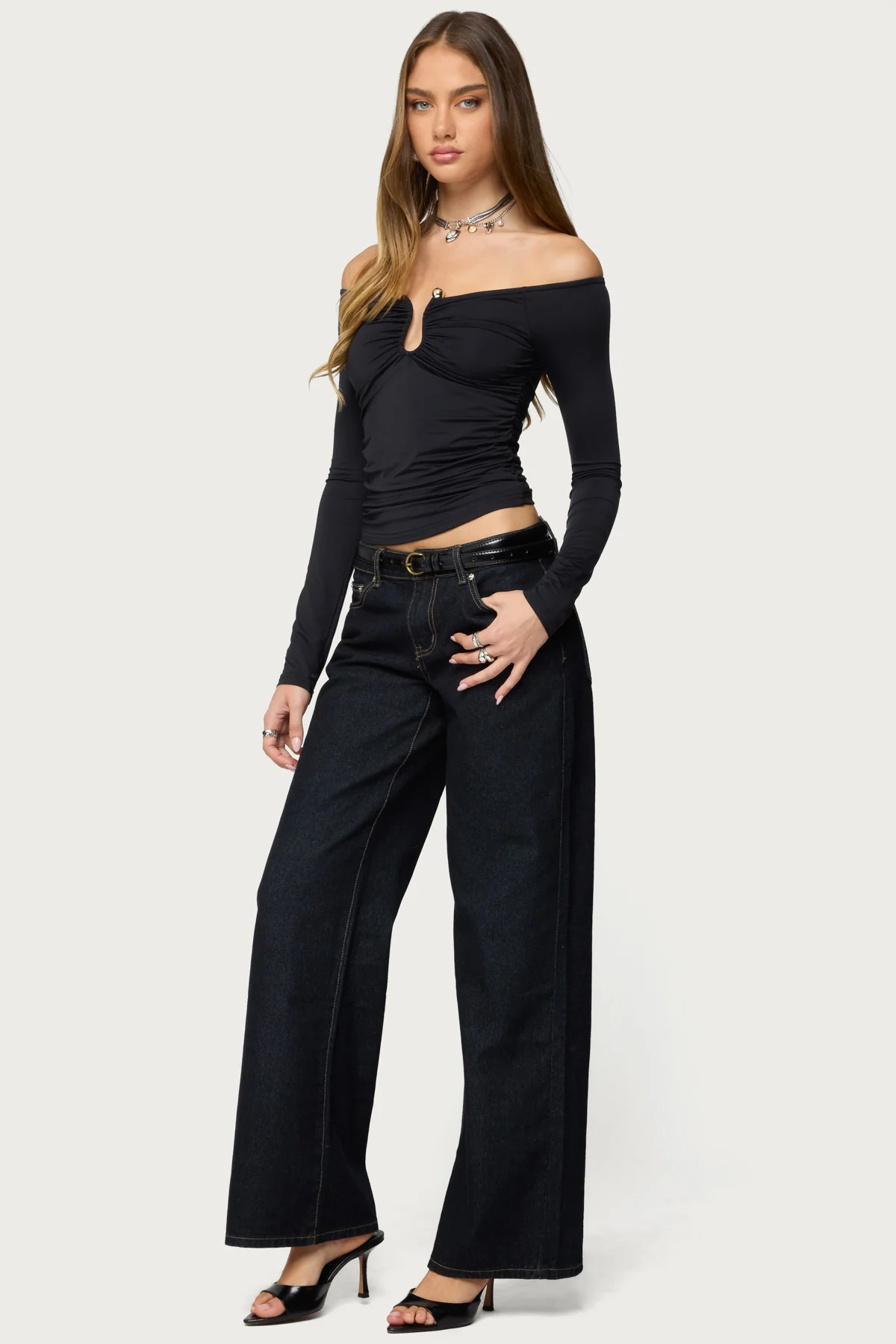 Halle Curved U Off Shoulder Top - Image 4