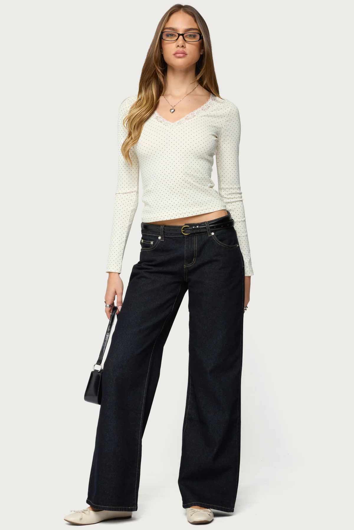 Morah Lacey Polka Dot Top - Image 2