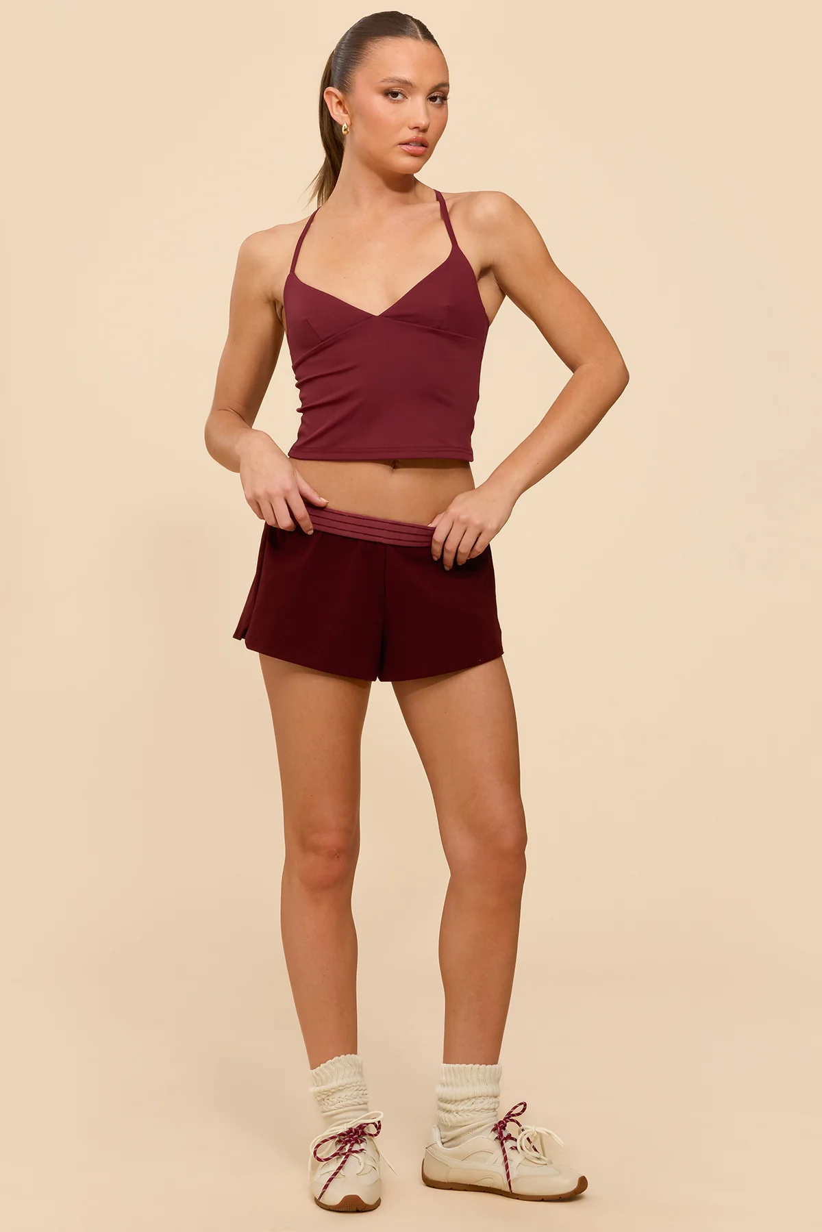 Noemi Stripey Foldover Shorts - Image 6
