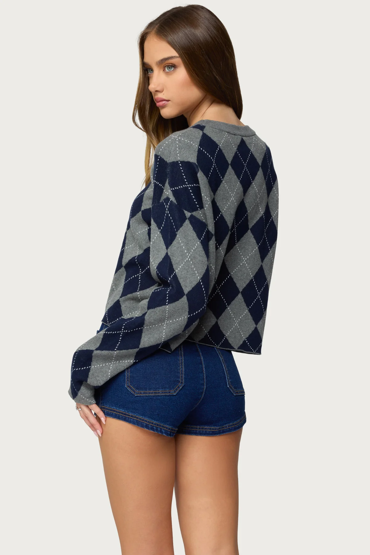 Prep Girl Argyle Knit Top - Image 6