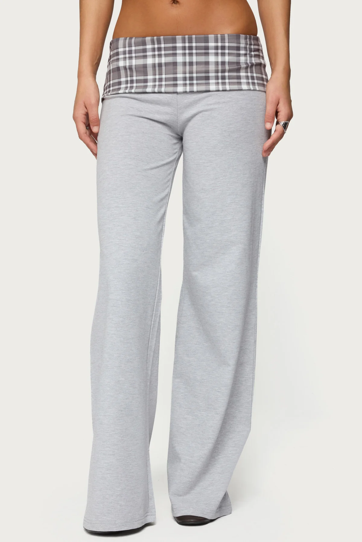 Kimmy Plaid Foldover Waist Pants - Image 2