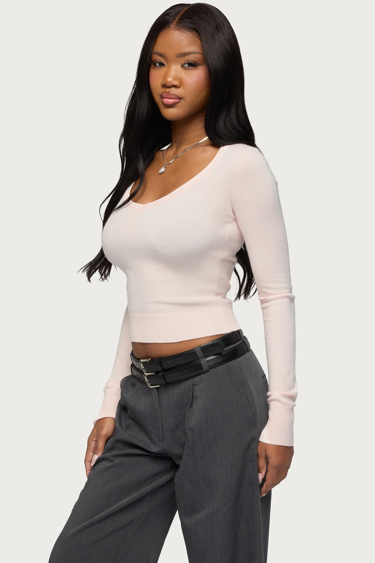 Mercedes Knitted V Neck Top - Image 3