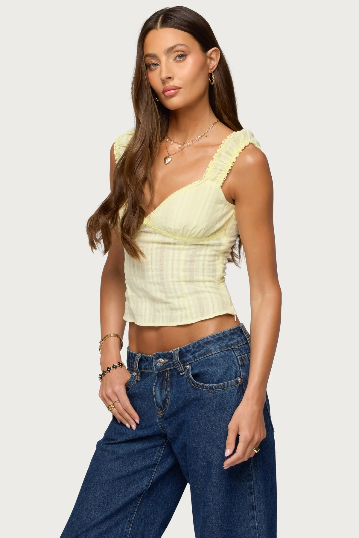 Katerine Embroidered Stripey Cotton Top - Image 3