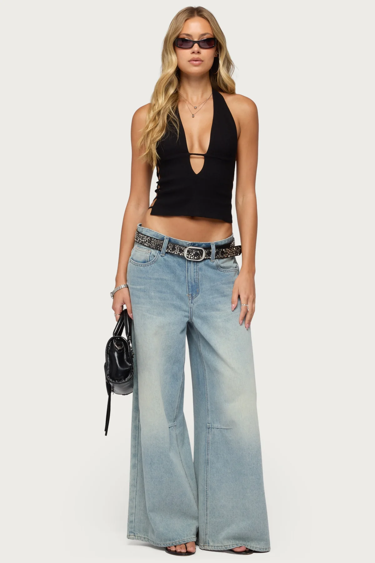 Aneera Cutout Plunging Halter Top - Image 2