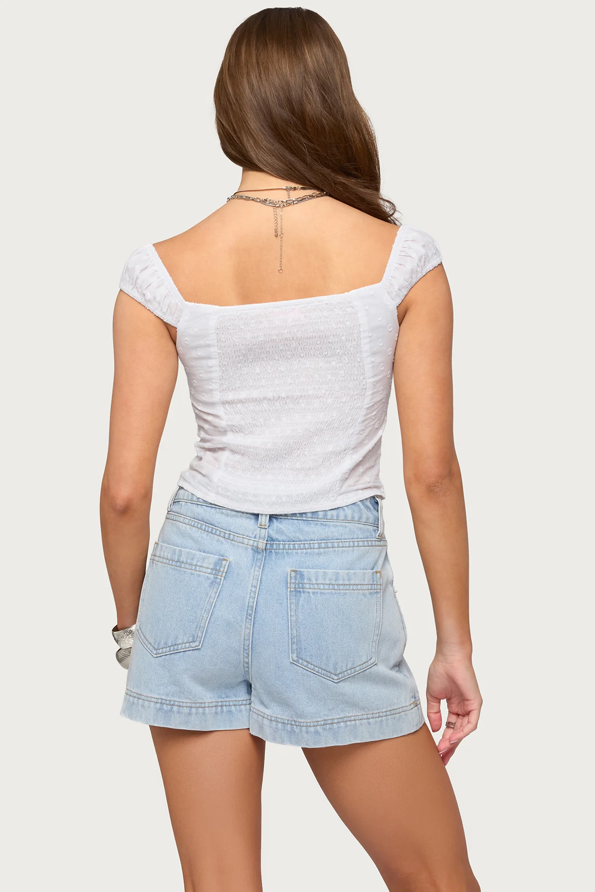 Laura Off Shoulder Dotted Cotton Top - Image 4