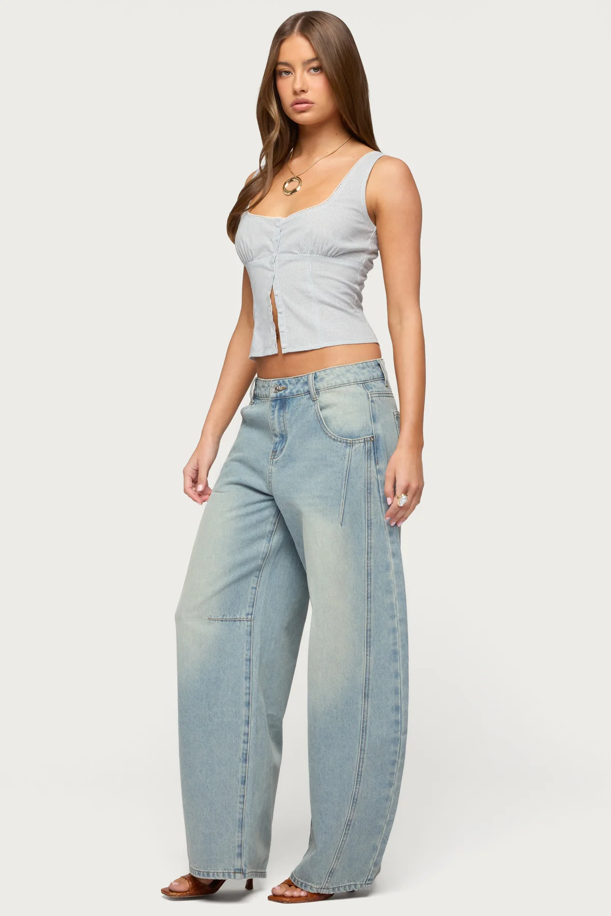 Katiya Pinstripe Button Up Top - Image 5