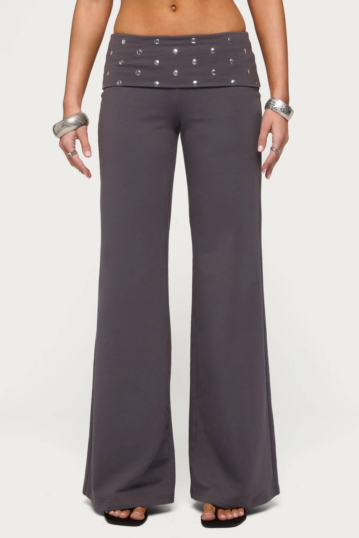 Breanna Studded Foldover Wide Leg Pants - Image 2