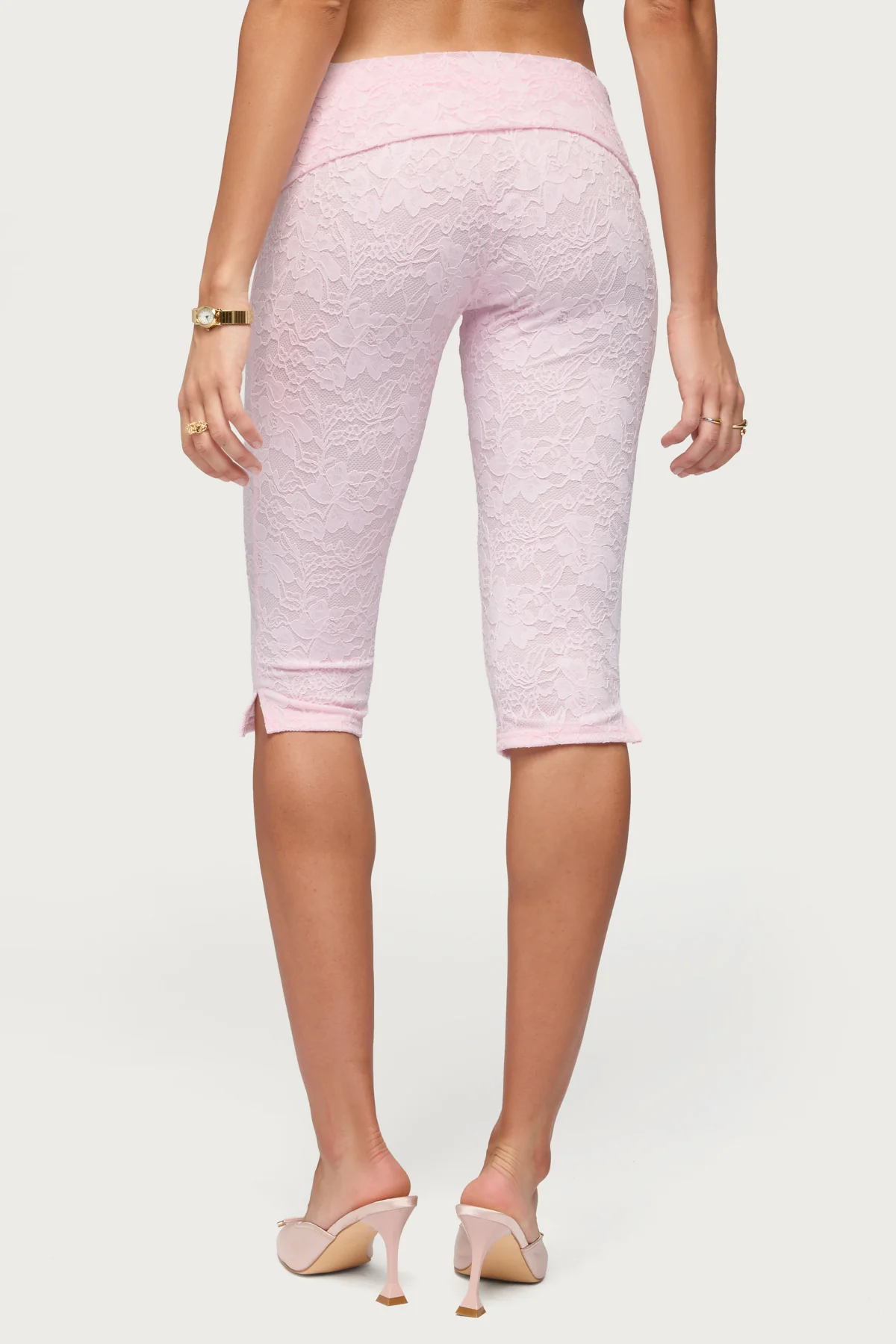 Talisa Foldover Lace Capri Leggings - Image 5