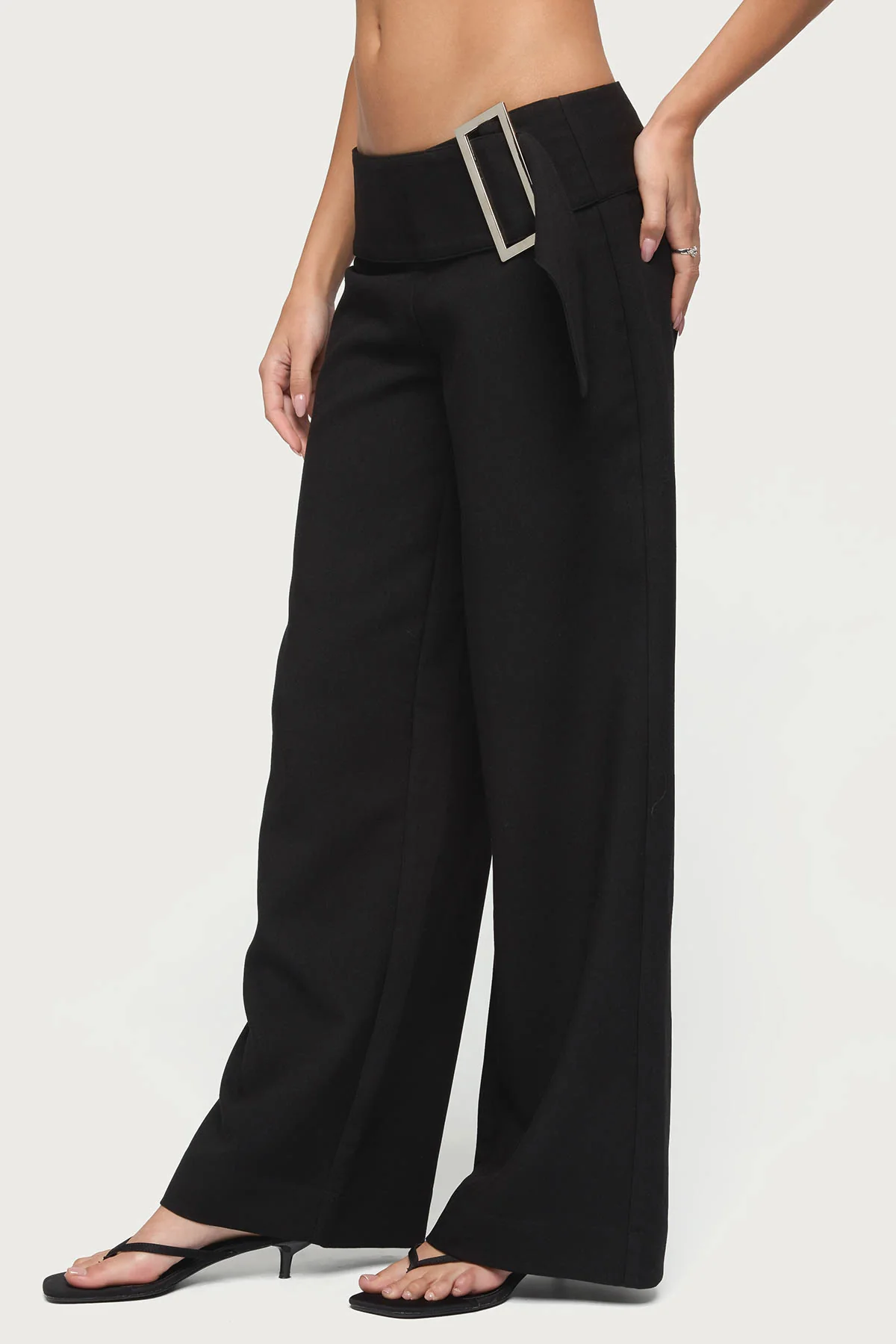 Cerise Buckle Low Rise Baggy Pants - Image 2