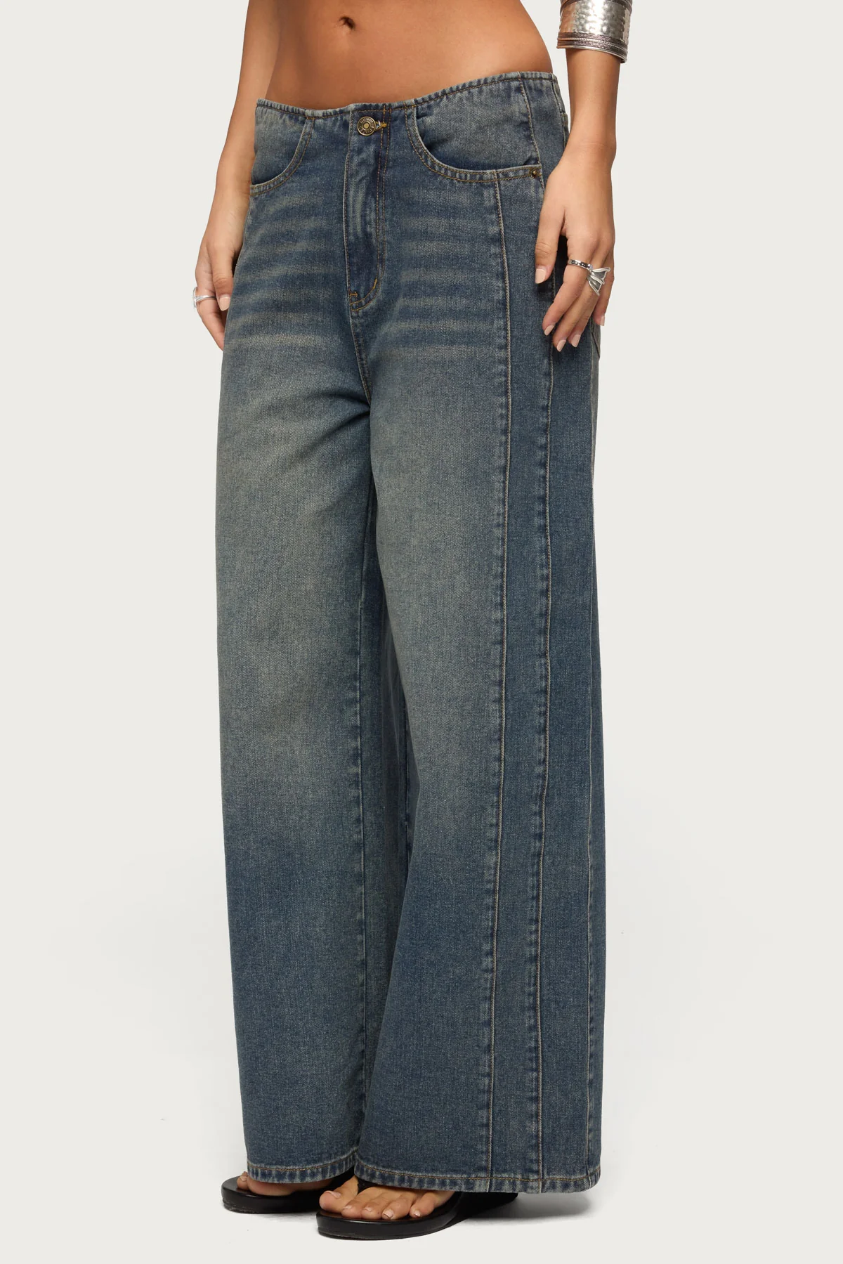 Elia No Waistband Low Rise Baggy Jeans - Image 3
