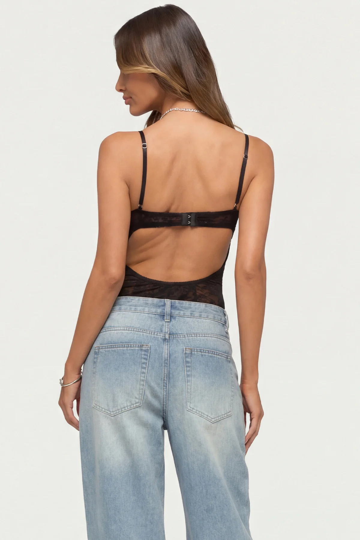 Carinna Sheer Lace Cutout Bodysuit - Image 4