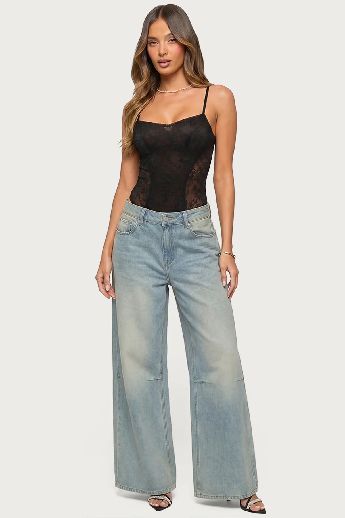 Carinna Sheer Lace Cutout Bodysuit - Image 5