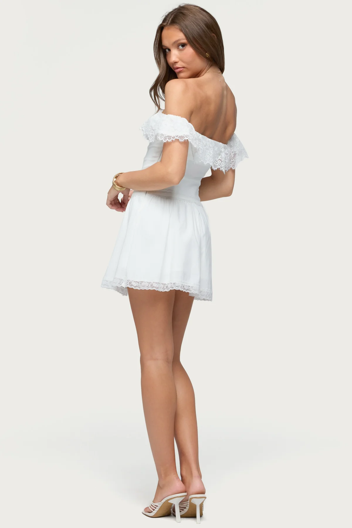 Darah Lacey Off Shoulder Mini Dress - Image 4