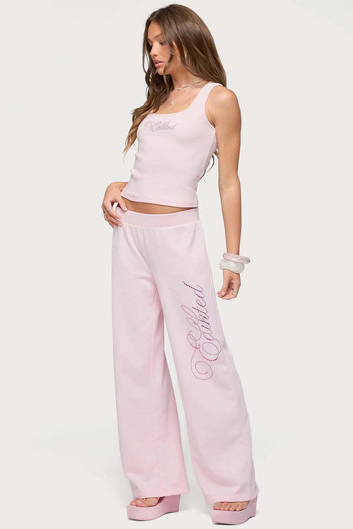 Edikted Studio Rhinestone Ribbed Tank Top - Image 5