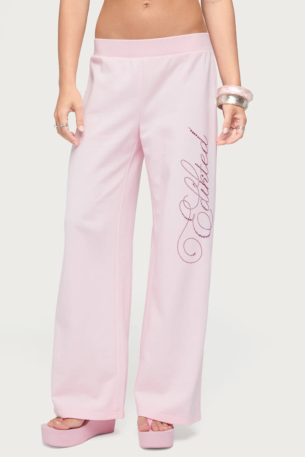 Edikted Studio Rhinestone Sweatpants - Image 2