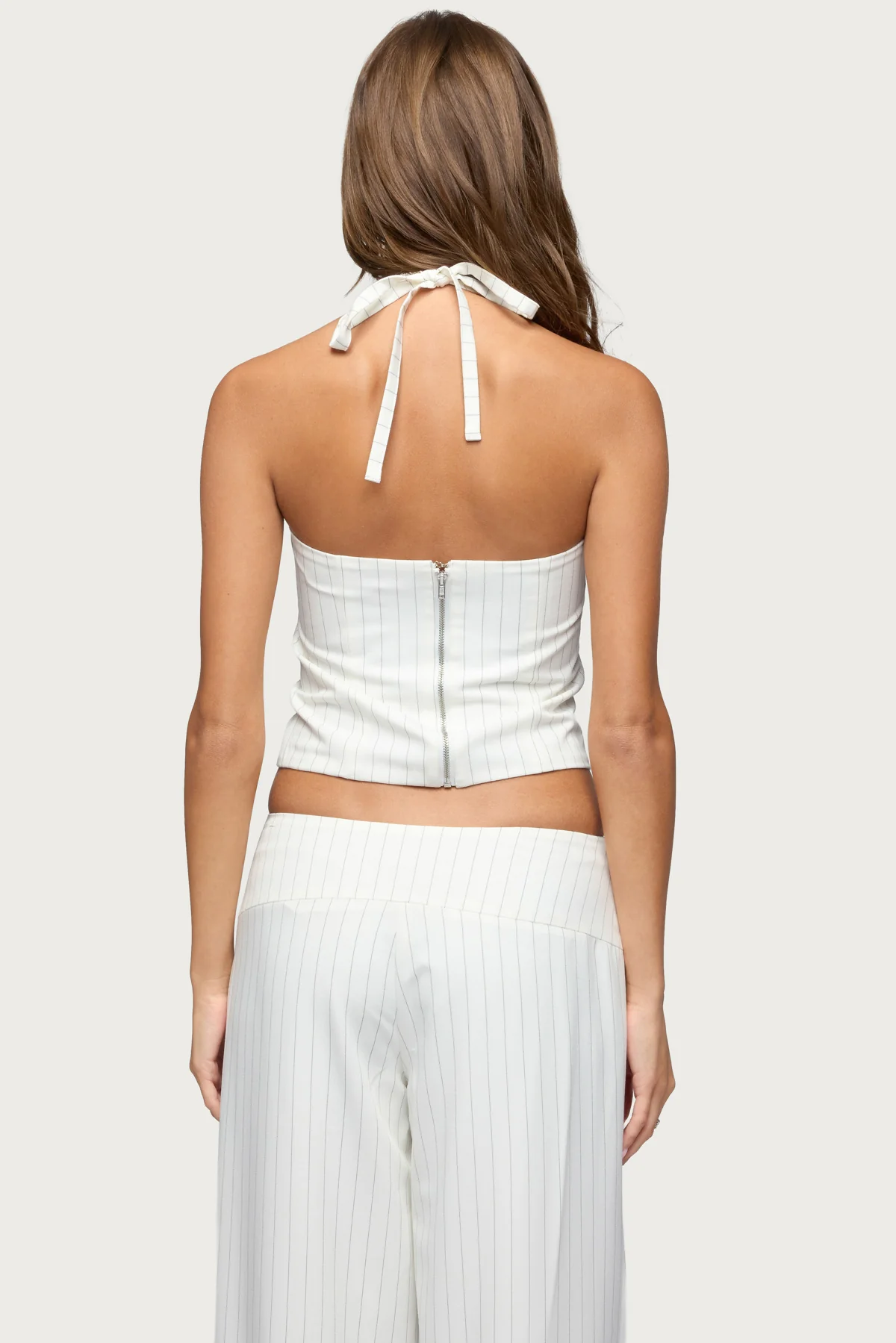 Parker Pinstripe Halter Top - Image 5