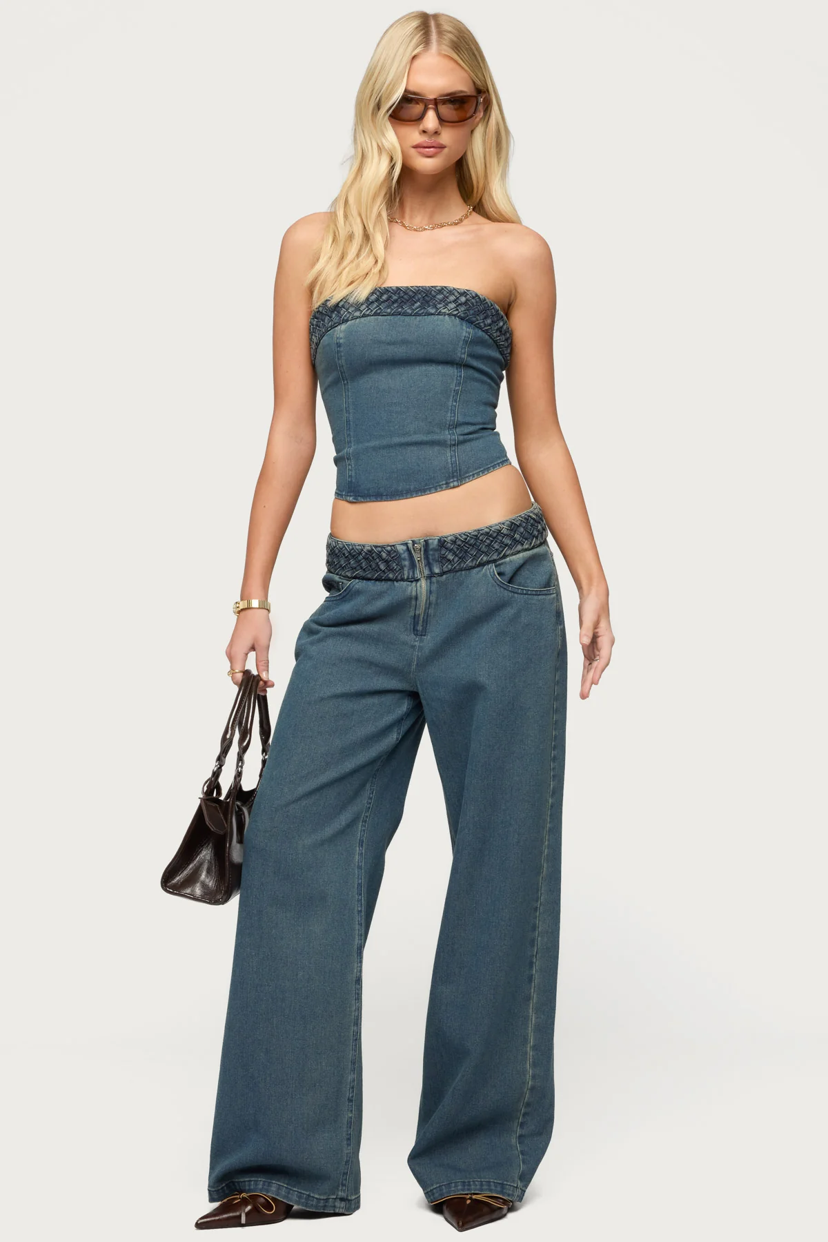 Braidey Strapless Denim Top - Image 2