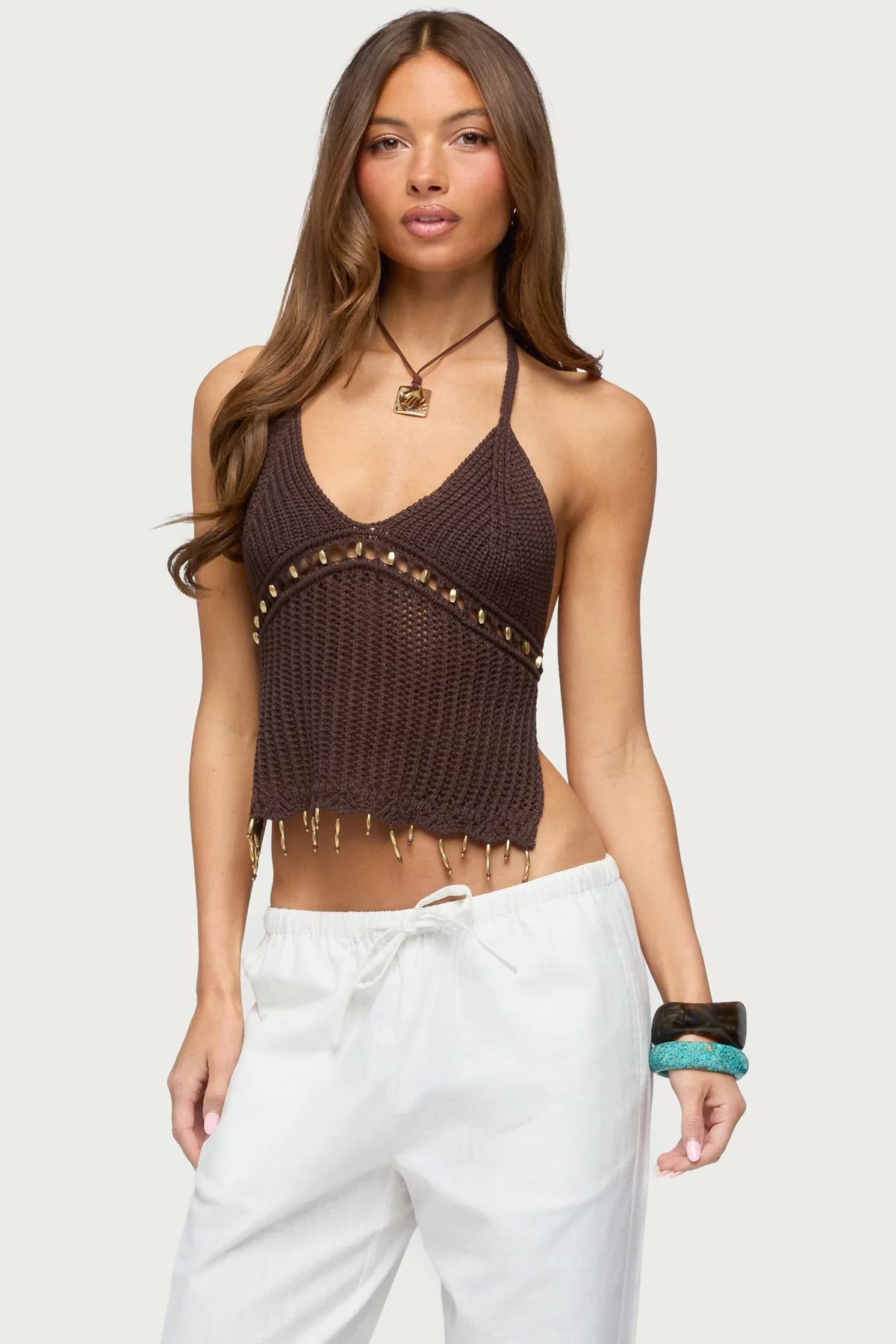 Jenn Bead Crochet Backless Top - Image 2