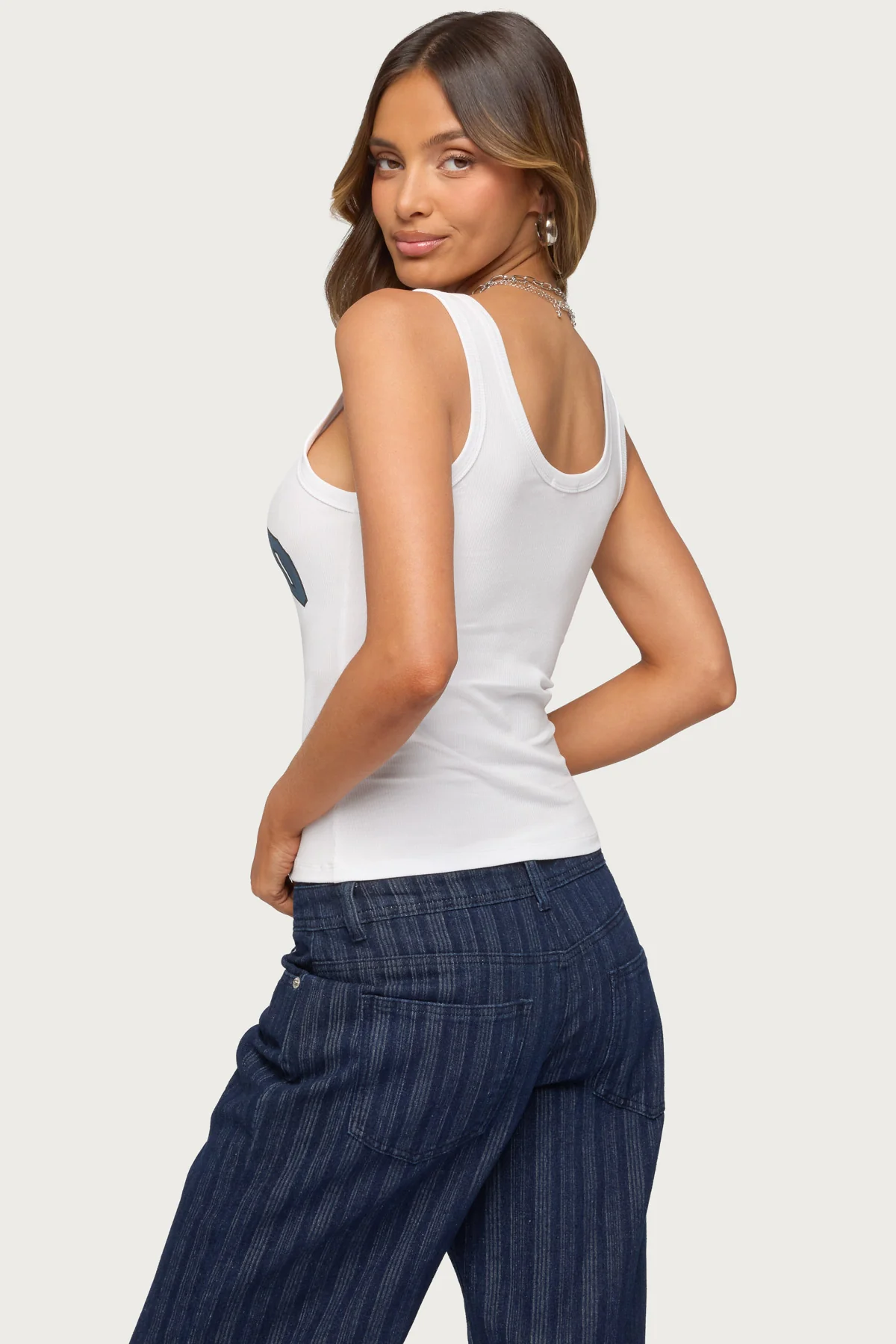 Edikted Girly Ribbed Tank Top - Image 6