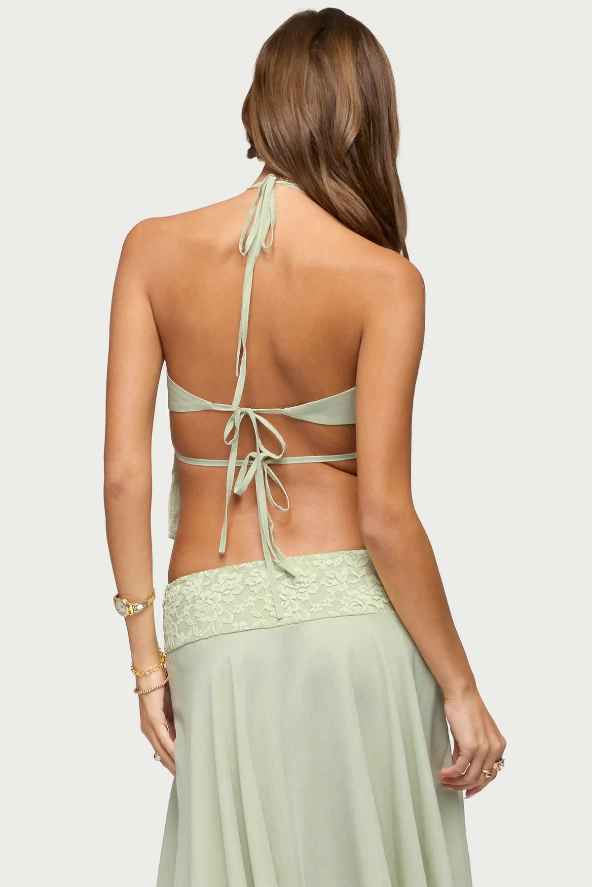Evia Lacey Backless Halter Top - Image 6