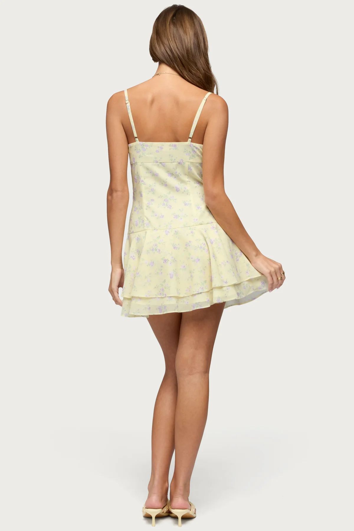 Daphna Floral Chiffon Mini Dress - Image 4