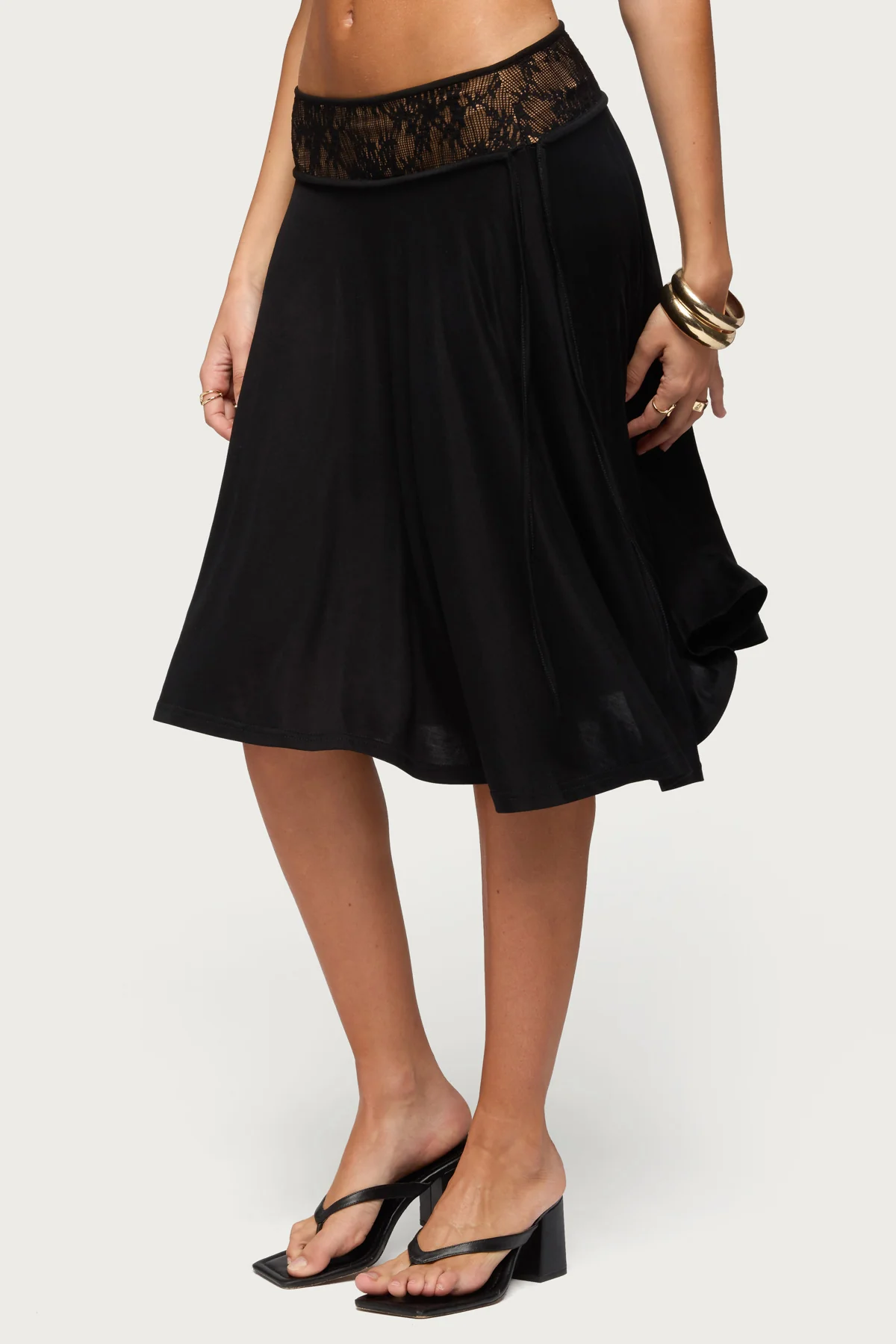 Winonah Crochet Waist Midi Skirt - Image 3