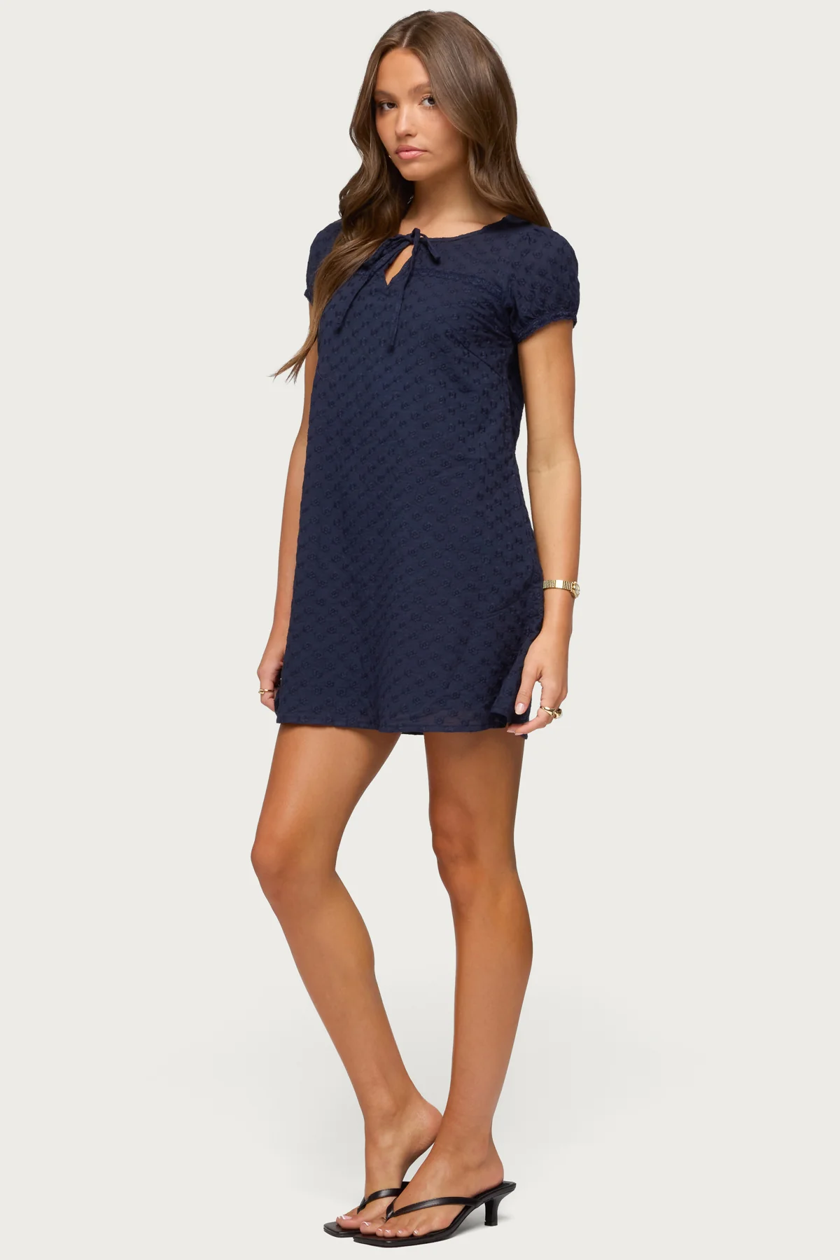 Mariella Lacey Eyelet Mini Dress - Image 3